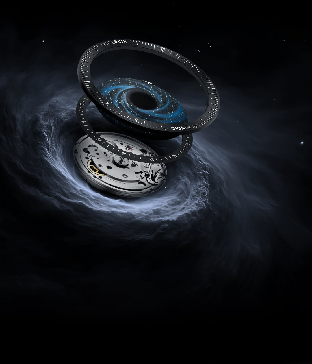 CIGA design x Label Noir Automatic Watch Blue Planet II · Black Star E
