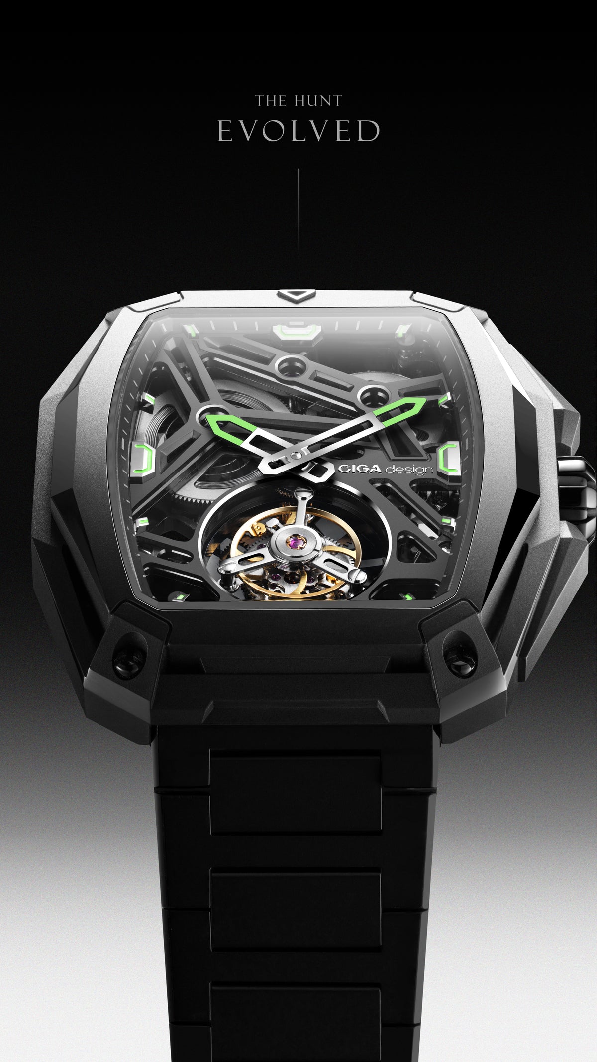 CIGA design ADVANCED SKELETON COMPLICATION WATCH HUNTER · TOURBILLON