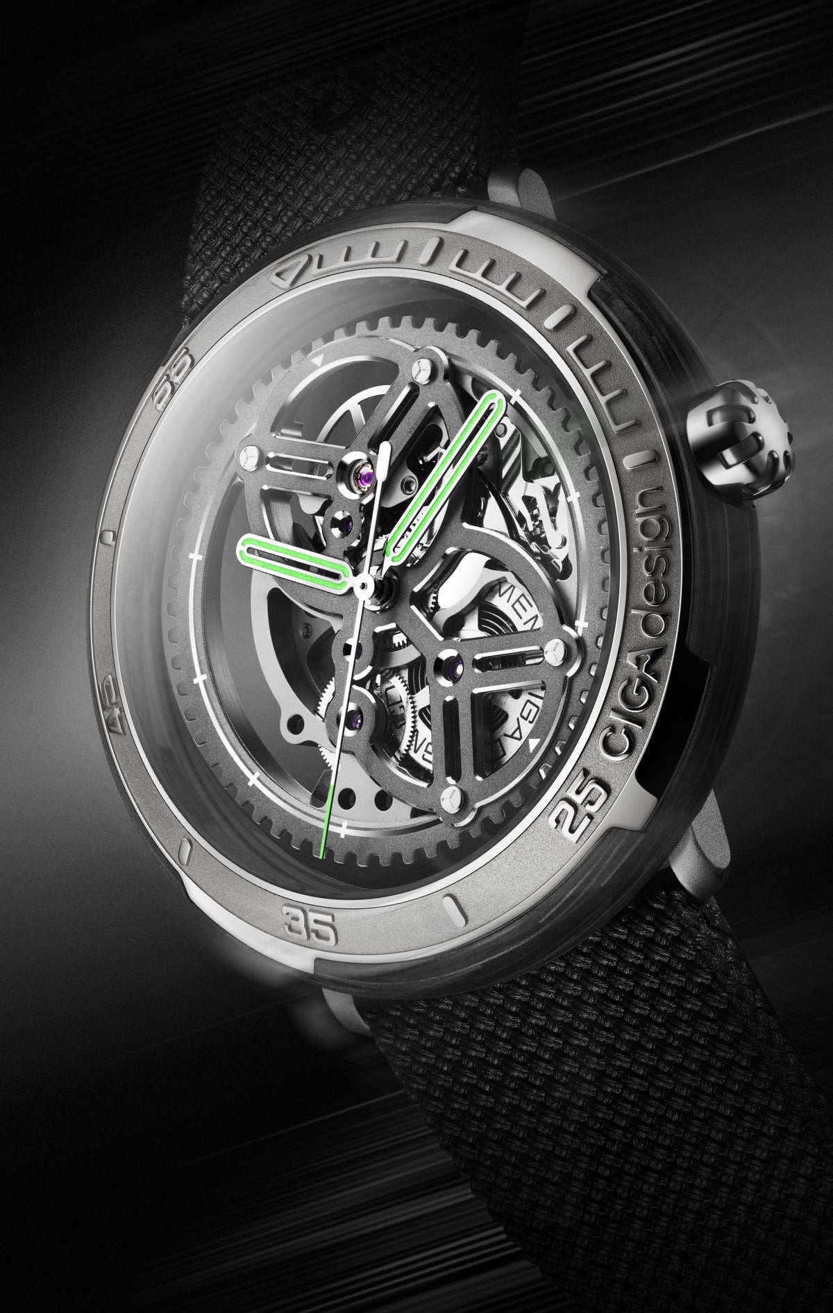 CIGA design RACING-INSPIRED AUTOMATIC SKELETON WATCH VECTOR