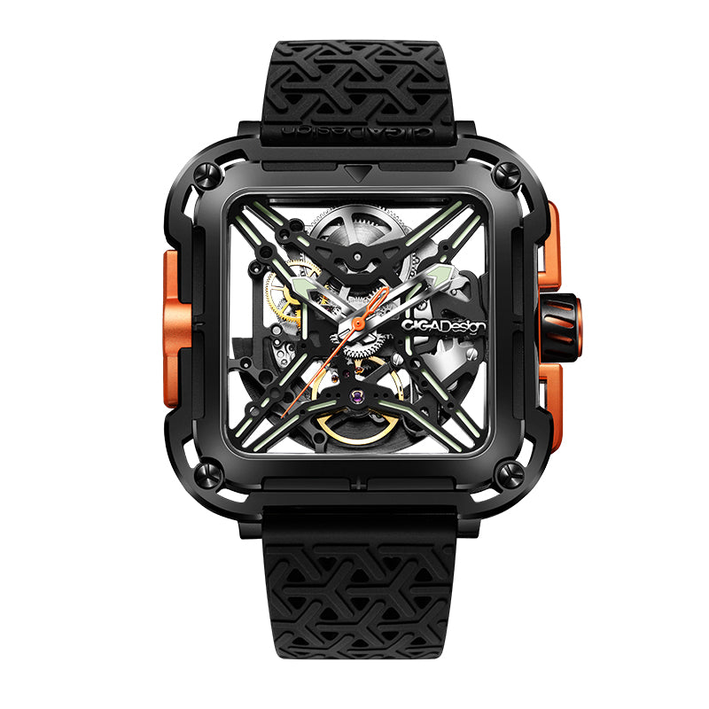 CIGA Design Mechanical Watch Series X Gorilla - Black+Orange / Paper Case